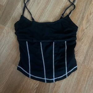 Urban Outfitters Black Cami with White Contrast Stitching